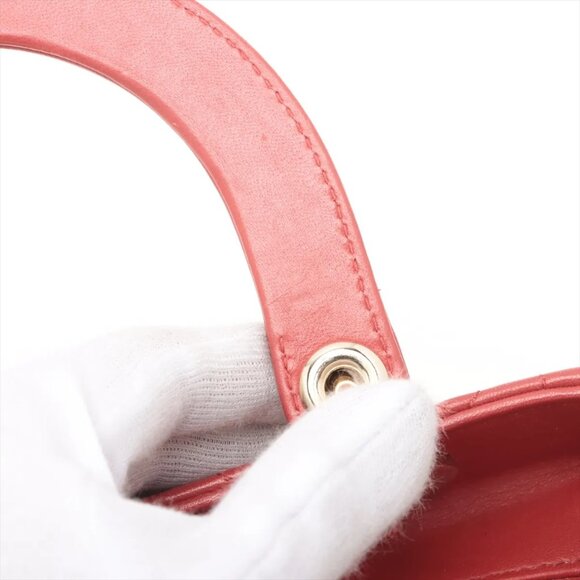 Sold out ❌Christian Dior Lady Dior Cannage Leather 2 Way Handbag Red - Picture 13 of 15